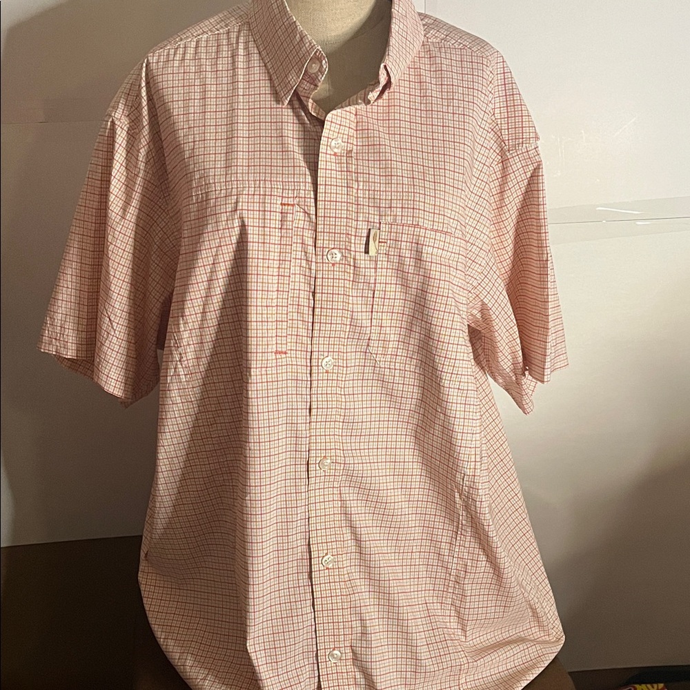 😄Bob Timberlake colourful small plaid button shirt xl